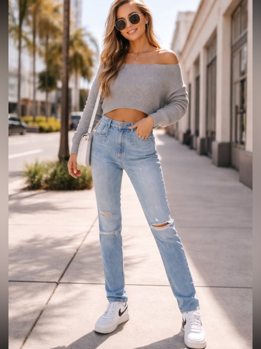 Favorite Daughter High Rise Straight Leg Jeans Light Wash Distressed